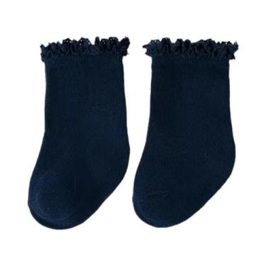 Imagem de Meias De Algodão Com Babados Para Bebês Meninas, Meias Curtas De Princ