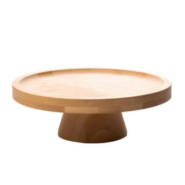 Imagem de LYOR - Prato para Bolo de Bambu com Pé 20cm x 7cm