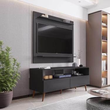 Imagem de Rack Bancada Siena para TV Moderno Cor:Preto - Maderatto Móveis, Preto