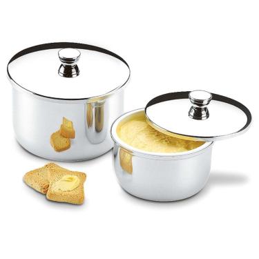 Imagem de Margarineira Atina para Pote de Margarina Até 250G em Inox Resistente para Mesa e Geladeira Inox Brinox
