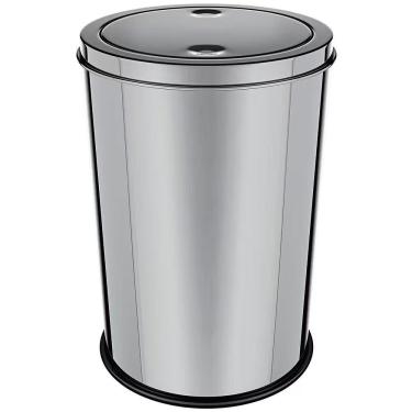 Imagem de Lixeira Euro Design 12L em Aço Inox com Tampa Basculante Base Antiderrapante Inox