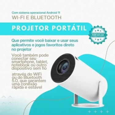 Imagem de Projetor Aquilae Transpeed Android 11 4K para Entretenimento em Casa com Resolução 4K Ultra HD, Wi-Fi 6, Bluetooth 5.0