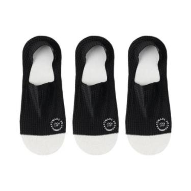 Imagem de Meias Invisíveis Masculinas De Malha Respirável, 3 Pares, Alta Qualida