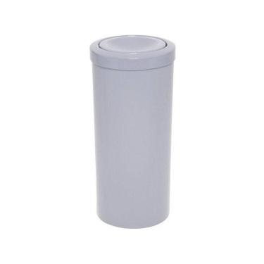 Imagem de Lixeira Plástica 50 Litros Com Tampa Meia Esfera Cinza