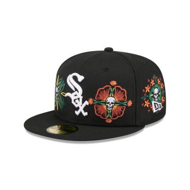 Imagem de BONE NEW ERA 59FIFTY CHICAGO WHITE SOX MLB SKULL & ROSES PRETO-Masculino