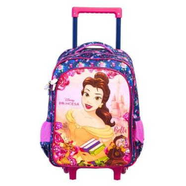 Imagem de Mochila Escolar Rodas Princesa Bella 14710 Original Disney