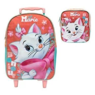 Imagem de Kit escolar gata marie g mochila de rodas + lancheira - Disney