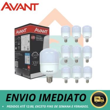 Imagem de Lâmpadas Kit com 10 Led Bulbo 30W 6500W Branco Frio Avant