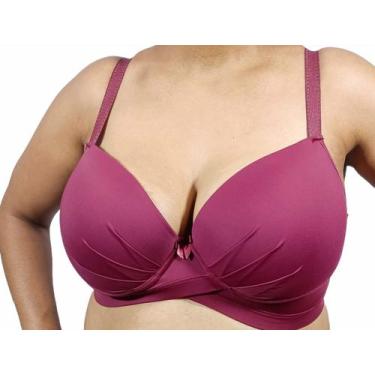 Imagem de Sutiã Plus Size Base (54-56) Cruzada Reforçado, Up., 56, Marçala