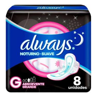 Imagem de Absorvente Noites Tranquilas Suave Noturno Feminino com Abas Always 8 
