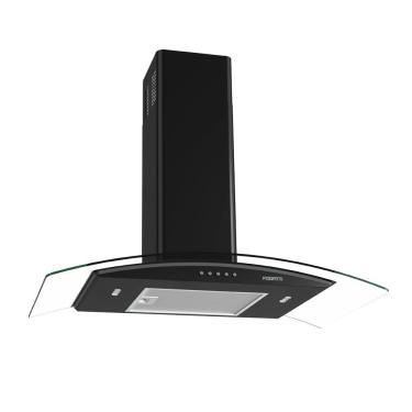 Imagem de Coifa de Parede Vidro Curvo Clean Black 4 e 5 Bocas 80cm Fogatti 110V