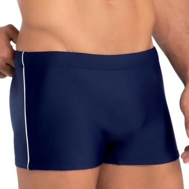Imagem de Sunga Boxer Lisa Vivo Lateral - Mash, Marinho, P