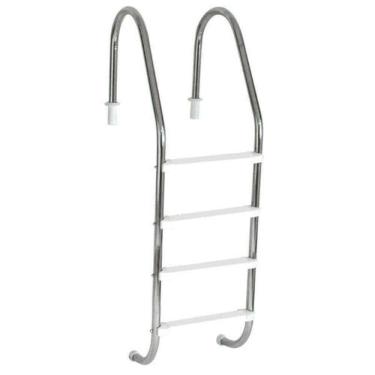 Imagem de Escada para Piscina em Aço Inox 2 Pol com 4 Degraus Anatômicos em ABS 165cm Sodramar