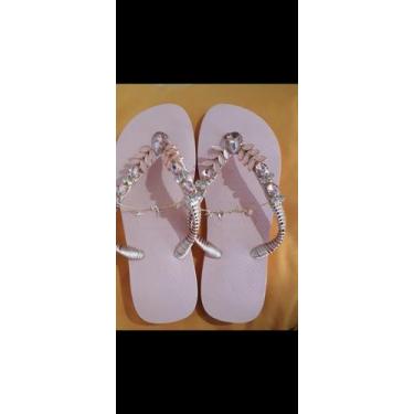 Imagem de Chinelo decorado 37/38rosa bebê - Eva Beatriz 
