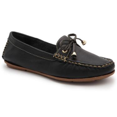 Imagem de Sapato mocassim feminino em couro cor preto - Via Cléia, 37