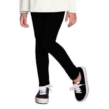 Imagem de Calça Infantil Legging Básica Molicotton Preta Detalhe Strass Milon, 8
