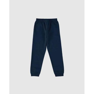 Imagem de Calça De Moletom Flanelado Com Punho Infantil Unissex Malwee, Azul mar