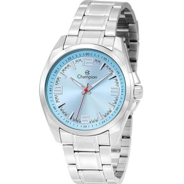 Imagem de Relógio Masculino Analógico Quartz CH30288F com Pulseira de Aço Inox Prata e Mostrador Azul Champion