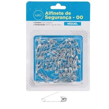 Imagem de Alfinete de Segurança Tam 00 Cor Níquel - Pacote com 100 Unidades - no