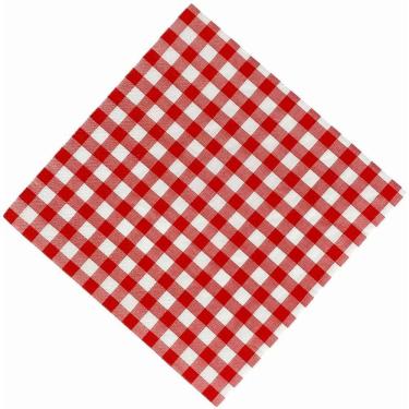 Imagem de Guardanapo de Papel Xadrez Festa Junina 33cm X 33cm Pacote com 20 Unidades Vermelho e Branco VM