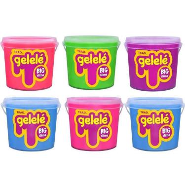 Imagem de Kit Slime Big Tradicional Balde 1,5kg com 6 Unidades Atóxico Fragrância Infantil Doce Brinquedo