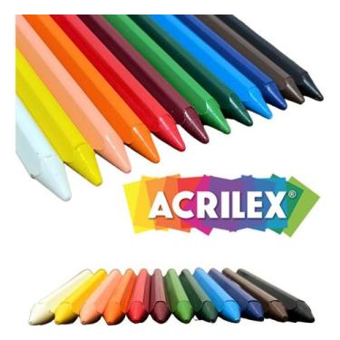 Imagem de Kit c/ 6 Giz Cera Grosso Big Triangular 12 Cor Jumbo Nao - Acrilex