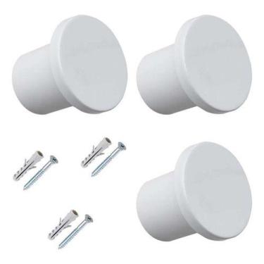 Imagem de Kit 3 Ganchos Parede Pendurador Redondo Aluminio Resistente - - premiu