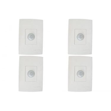 Imagem de Kit C/4 - Sensor Qualitronix Parede Embutir Foto 180 Bran.