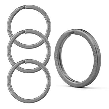 Imagem de FEGVE Anéis de titânio divididos com 4 unidades, para organização de chaves de carro em casa, não magnéticos, jatos de areia (20 mm)