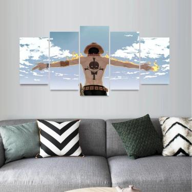 Imagem de Quadro Portgas D Ace punhos de fogo irmão Luffy One Piece