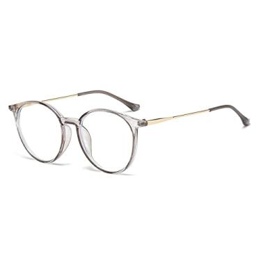 Imagem de Óculos de sol redondos clássicos masculinos armações de metal anti-azul luz armação de óculos de sol retrô coloridas mulheres uv400, cinza, como a imagem