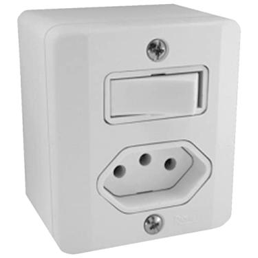 Imagem de Box 1 Tecla Simples Mais Tomada 2P Mais T 10A 250V Branco