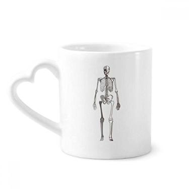Imagem de Caneca frontal esqueleto humano com desenho de cerâmica café copo de coração de vidro