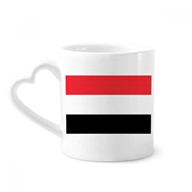 Imagem de Caneca com bandeira nacional do Iêmen da Ásia Country Caneca de café cerâmica copo de coração de vidro