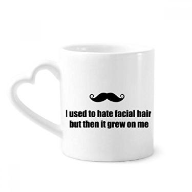 Imagem de Caneca Piada Sobre Barba Facial Hair Caneca Café Cerâmica Copo de Coração de Vidro