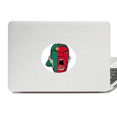 Imagem de Bandeira de Portugal Maquiagem Facial Cabeça Gritando Boné Vinil Emblema Adesivo Laptop Notebook Decalque