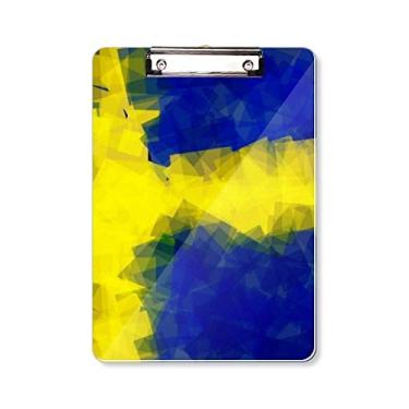Imagem de Prancheta com estampa de bandeira sueca abstrata pasta, bloco de escrita A4