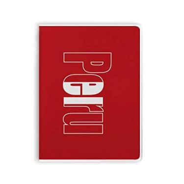 Imagem de Diário de capa macia com nome da bandeira do Peru Art Deco, presente moderno