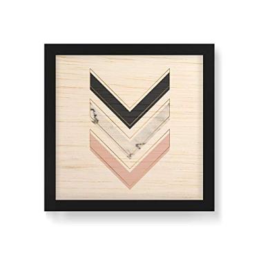 Imagem de Arte Maníacos Quadro Decorativo em Madeira Setas Para Baixo Verde - 30x30cm (Moldura caixa em laca preta)