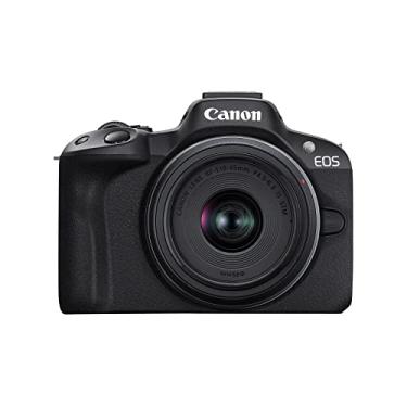 Imagem de Canon A câmera sem espelho EOS R50 RF-S18-45 mm F4.5-6.3 é um kit de lentes STM, sensor CMOS de 24,2 megapixels (APS-C), vídeo 4K, câmera híbrida, foto e vídeo, vlogging, criador de conteúdo, montagem