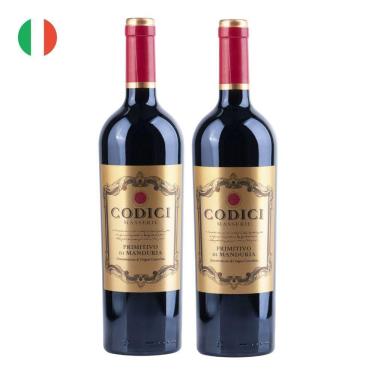 Imagem de Kit 2 Vinhos Codici Primitivo di Manduria Tinto Itália 750ml
