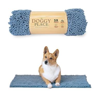 Imagem de My Doggy Place Tapete para cães de microfibra jeans média desbotada, 78,7 cm x 50,8 cm, absorvente e de secagem rápida, traseira de borracha antiderrapante, lavável na máquina