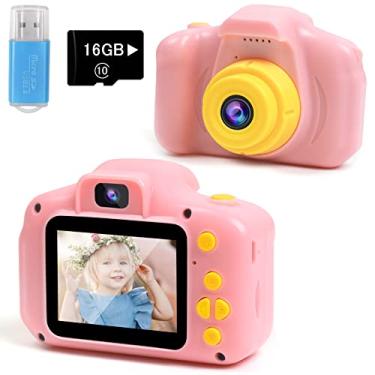Imagem de Toys for 4-6 Year Old Girls,Kids Camera Compact for Child Little Hands, Smooth Shape Toddler Selfie Camera,Best Birthday Gifts for 4 5 6 7 8 9 Year Old Girls with 16GB Memory Card by Rindol