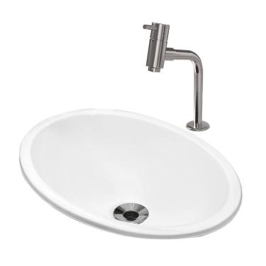 Imagem de Cuba Pia Banheiro Sophia Torneira Dl05 Valvula Abs Branco