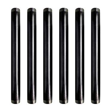 Imagem de SUPPLY GIANT Tubo de aço preto QDCM1272-6 1/2 x 72 polegadas, encaixe maleável rosqueado de meia polegada para montar móveis vintage DIY (pacote com 6), 182 cm