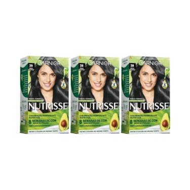 Imagem de Coloraçao Nutrisse 28 Preto Azulado Acai-Kit C/3Un