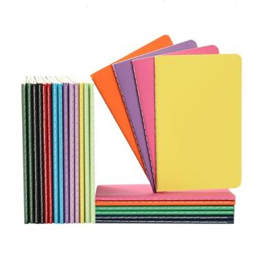 Imagem de Labkiss Pacote com 24 cadernos e diários com pauta universitária de bolso pequeno, capa múltipla, papel grosso, tamanho A6, 14 x 9 cm, 60 páginas, conjunto de blocos de notas de composição de mini assuntos para mulheres, homens e crianças