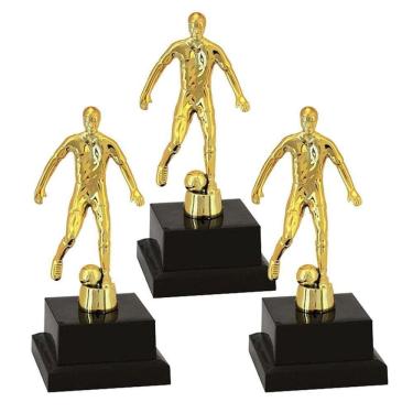Imagem de Troféu Vitória Vencedor Futebol 17cm Kit Com 3