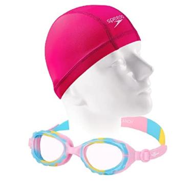 Imagem de Kit Natação Speedo Óculos Candy + Touca Tecido Xtrafit 2 a 8 anos (Rosa + touca xtrafit)
