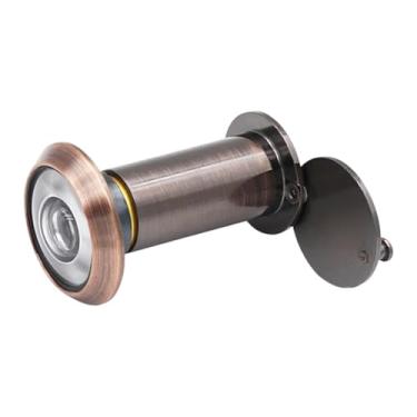 Imagem de Baoblaze Visor de porta olho mágico pequena casa resistente 220 graus com cobertura de privacidade para portas de fibra de vidro portas de madeira porta da, 35 a 60 mm vermelho